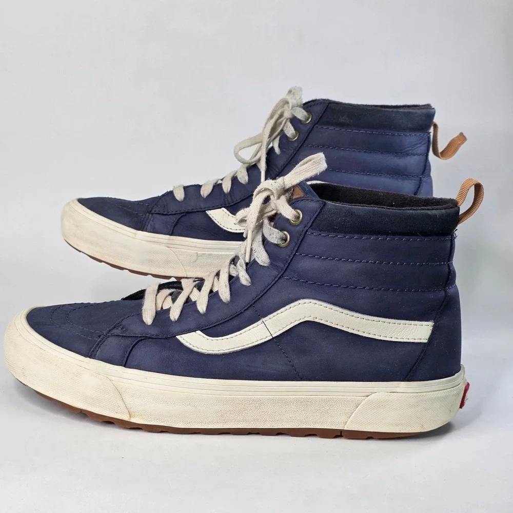 Vans Sk8-Hi MTE-1 Navy Blue Leather Primaloft Sneakers Men's 10.5 Women's 12